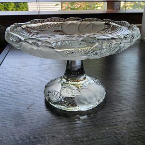 Vintage APPLE GARDEN Round Compote/Footed Bon Bon Dish